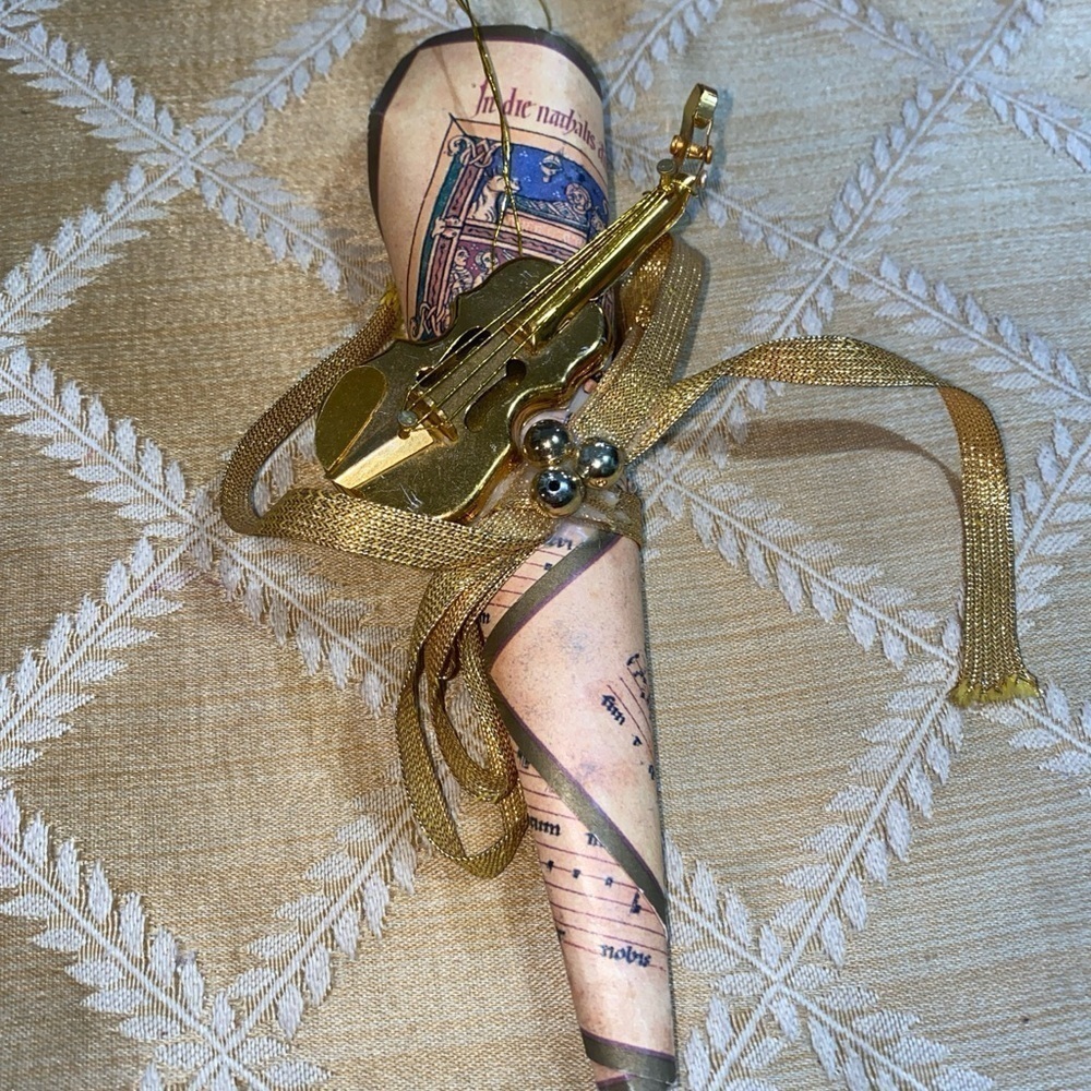 Vintage Sheet‎ Music Scroll Christmas Ornament